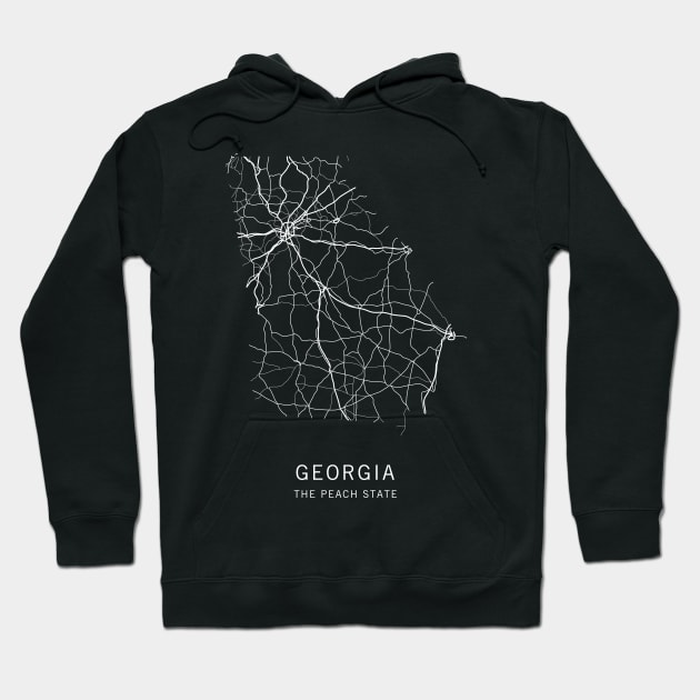 Georgia State Road Map Hoodie by ClarkStreetPress